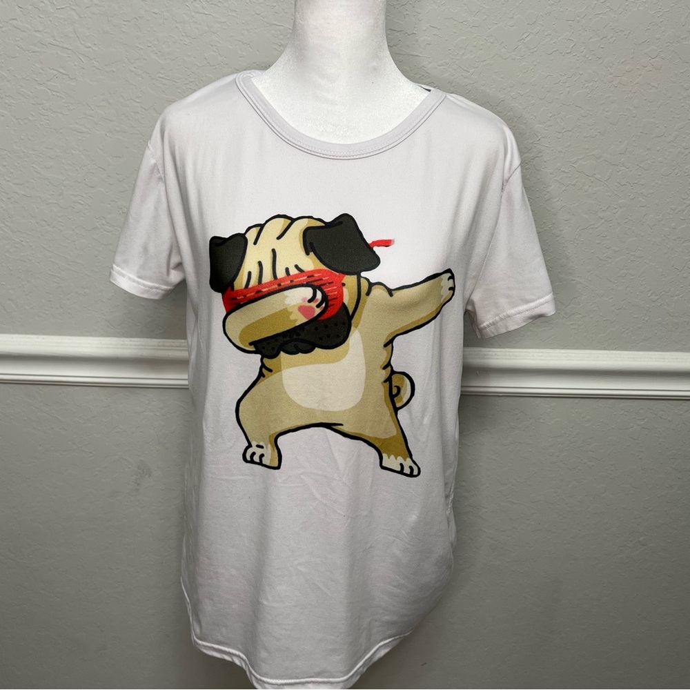 WOMENS TSHIRT DOG DOPE PRINTED